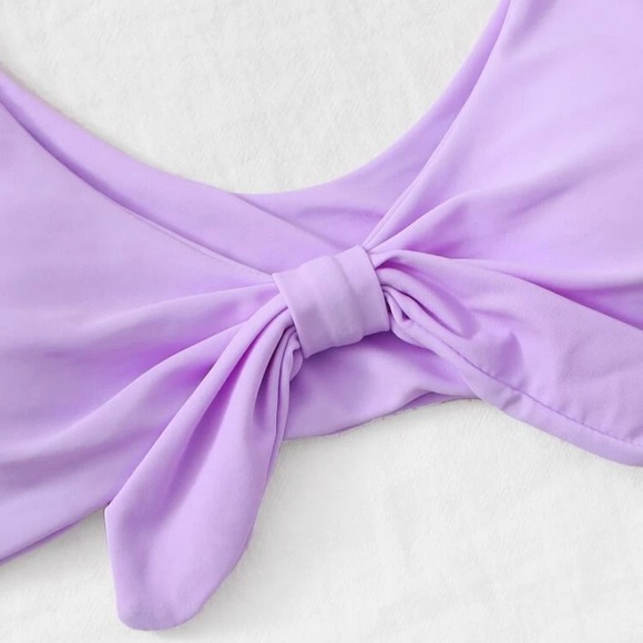 light purple knot tie bikini top - Picture 2 of 3